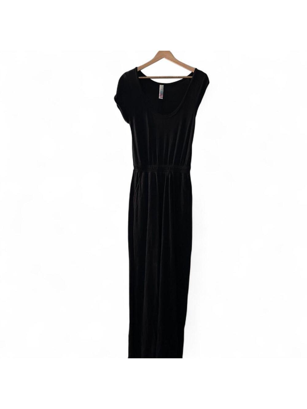 Free People Beach Black Open Back Maxi Dress XS 100% Cotton